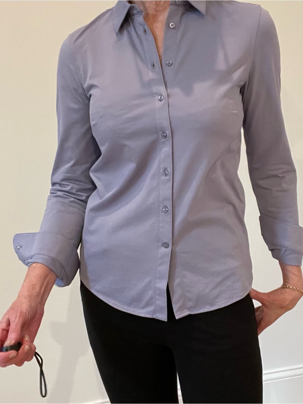 Kit and Ace Lavender-Gray Button-Down Shirt